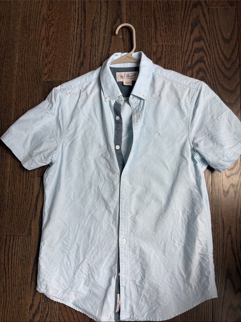 Original Penguin Pale Blue Short-Sleeve Button-Down Shirt
